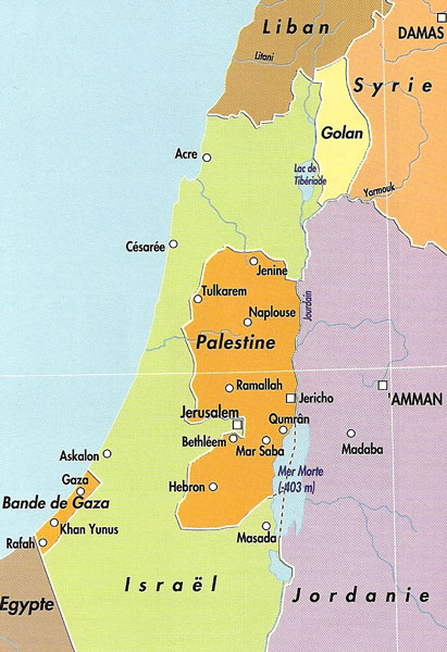 Carte d'Israël et de la Palestine